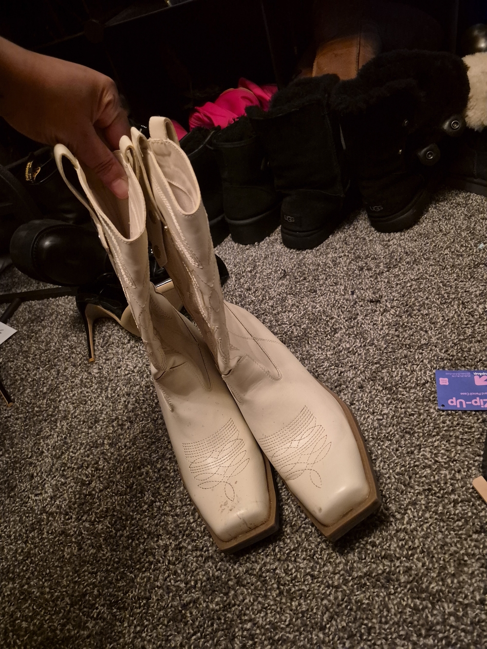 Women's Cream Cowboy Boots
